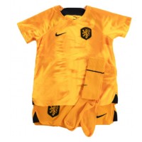 Camiseta Países Bajos Primera Equipación Replica Mundial 2022 para niños mangas cortas (+ Pantalones cortos)
